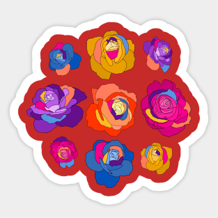 Colorful Roses Sticker